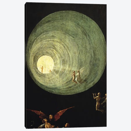 Deatail Of The Funnel Of Goodness And Light, Ascent Of The Blessed Canvas Print #BMN7103} by Hieronymus Bosch Art Print