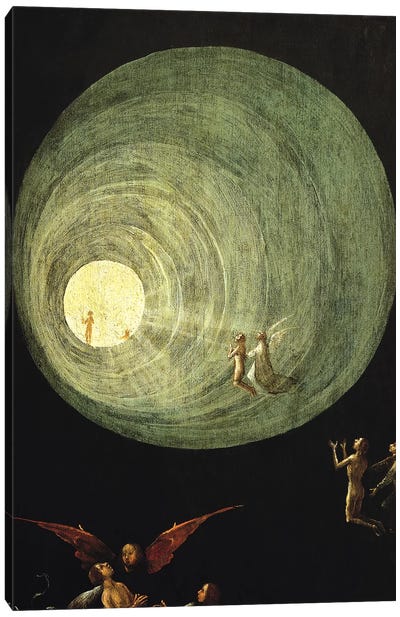 Deatail Of The Funnel Of Goodness And Light, Ascent Of The Blessed Canvas Art Print - Hieronymus Bosch