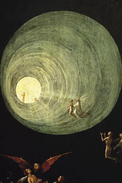 Hieronymus Bosch: Deatail Of The Funnel Of Goodness And Light, Ascent Of The Blessed by Hieronymus Bosch