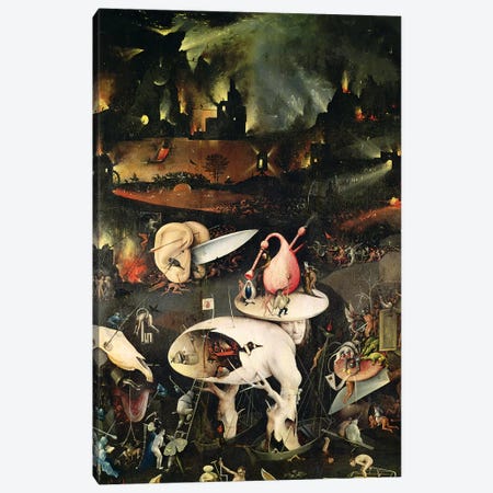 Detail Of Hell, Top Half Of The Right Panel, The Garden Of Earthly Delights, 1490-1500 Canvas Print #BMN7104} by Hieronymus Bosch Canvas Wall Art