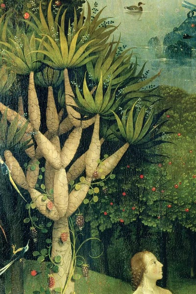 Hieronymus Bosch: Detail Of The Tree Of Knowledge Of Good And Evil In Paradise, The Garden Of Earthly Delights, 1490-1500 by Hieronymus Bosch