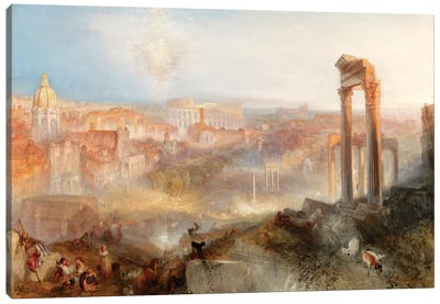 Modern Rome, Campo Vaccino, 1839 Canvas Art Print - Romanticism Art
