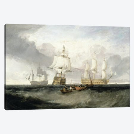 The "Victory" Returning From Trafalgar, 1806 Canvas Print #BMN7113} by J.M.W. Turner Canvas Artwork