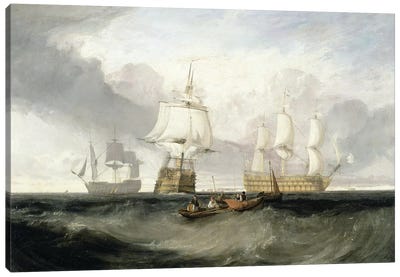 The "Victory" Returning From Trafalgar, 1806 Canvas Art Print - J.M.W. Turner