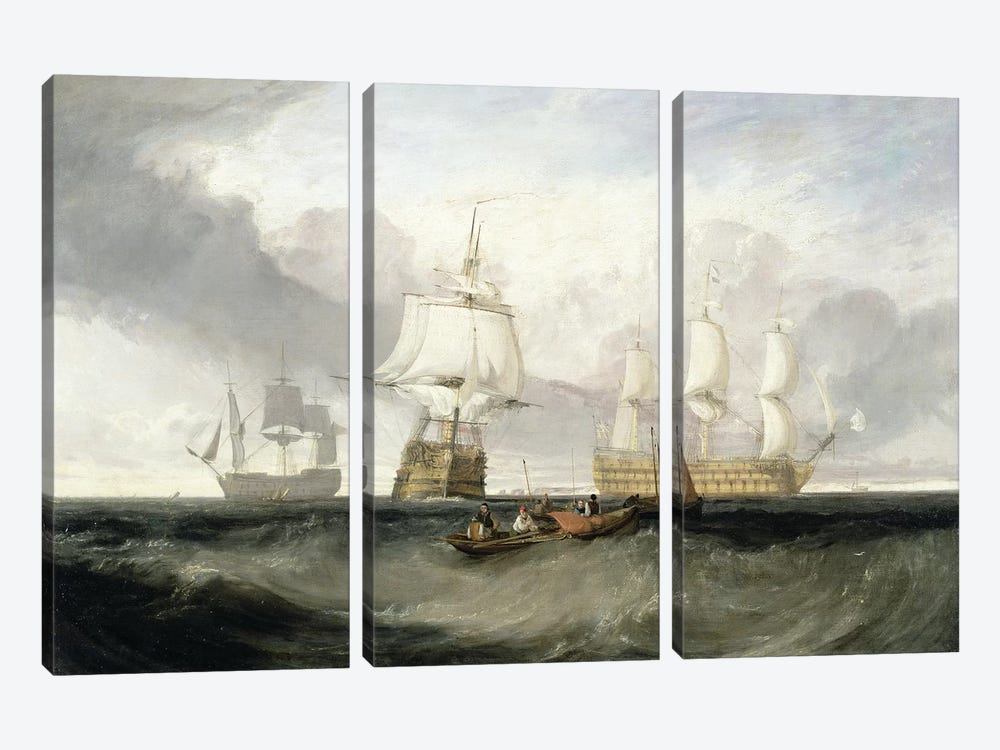 The "Victory" Returning From Trafalgar, 1806 by J.M.W. Turner 3-piece Canvas Wall Art