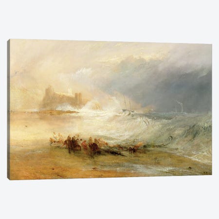 Wreckers - Coast Of Northumberland, With A Steam Boat Assisting A Ship Off Shore, 1834 Canvas Print #BMN7118} by J.M.W. Turner Canvas Wall Art