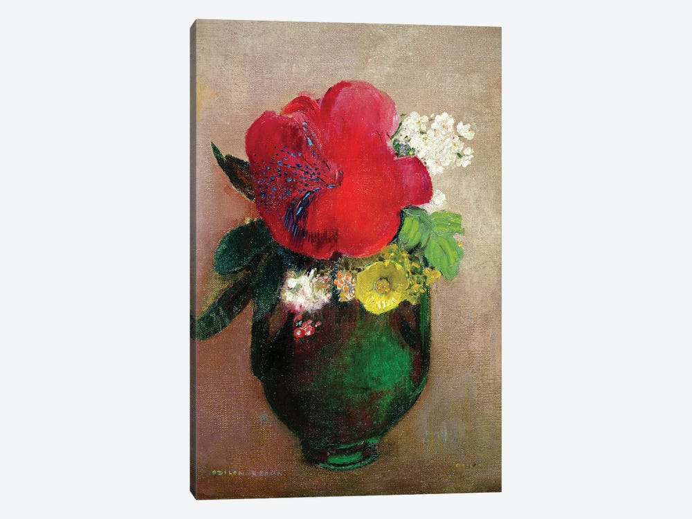 The Red Poppy  by Odilon Redon 1-piece Canvas Art