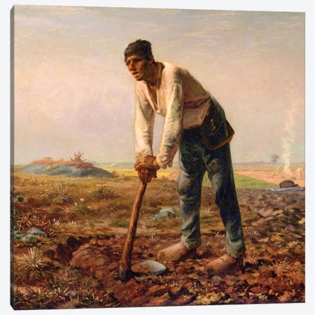 Man With A Hoe, c,1860-62 Canvas Print #BMN7120} by Jean-Francois Millet Canvas Art Print