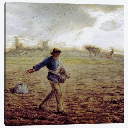 The Sower, c.1865 (The Walters Art Museum) Canvas Print #BMN7123} by Jean-Francois Millet Art Print