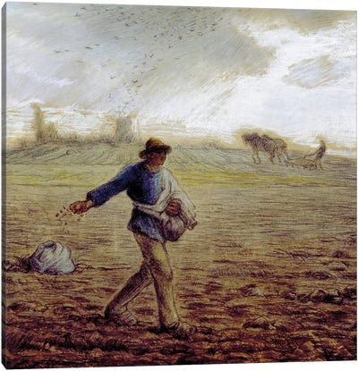 The Sower, c.1865 (The Walters Art Museum) Canvas Art Print - Farmer