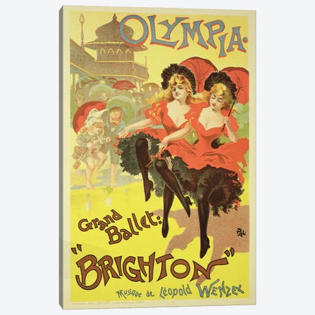 The Grand Ballet Presents "Brighton" At L'Olympia Advertisment, 1893 Canvas Print #BMN7124} by Jean de Paleologu Canvas Art