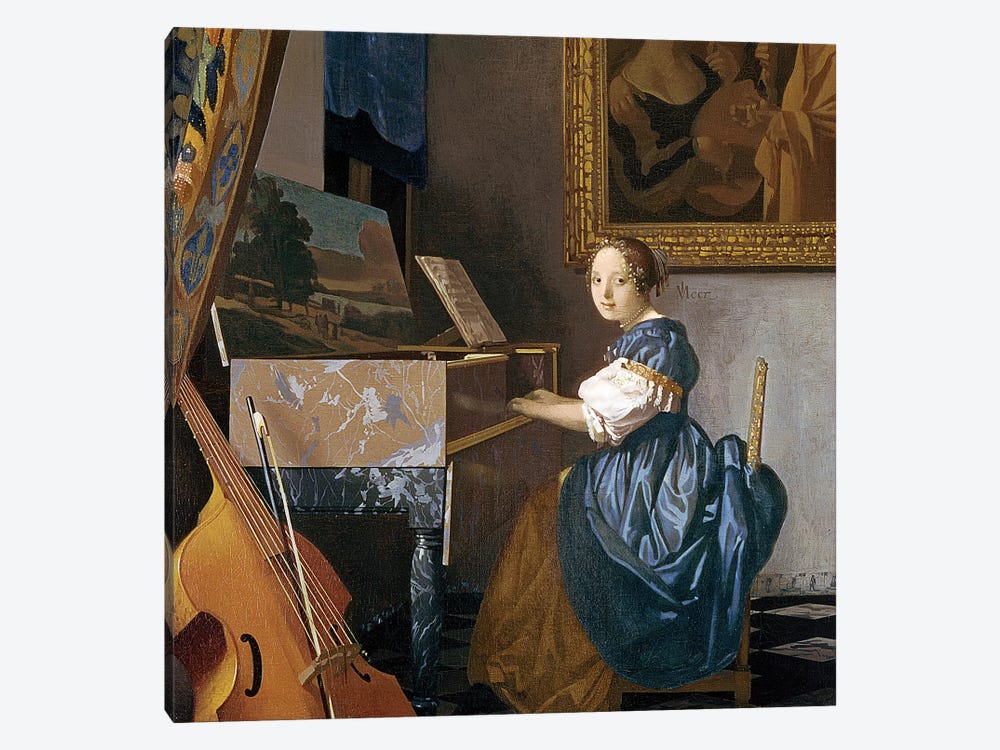 A Young Lady Seated At A Virginal, c.1670 by Johannes Vermeer 1-piece Art Print