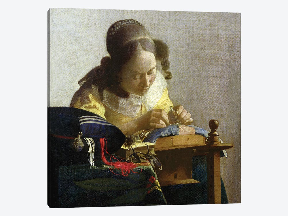 The Lacemaker, 1669-70 by Johannes Vermeer 1-piece Canvas Artwork