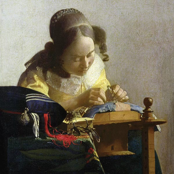 Johannes Vermeer: The Lacemaker, 1669-70 by Johannes Vermeer