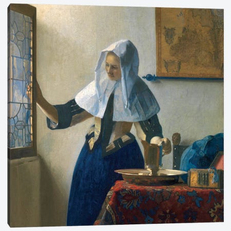 Young Woman With A Water Jug, c.1662 Canvas Print #BMN7129} by Johannes Vermeer Canvas Print