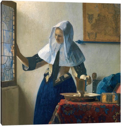 Young Woman With A Water Jug, c.1662 Canvas Art Print - Johannes Vermeer