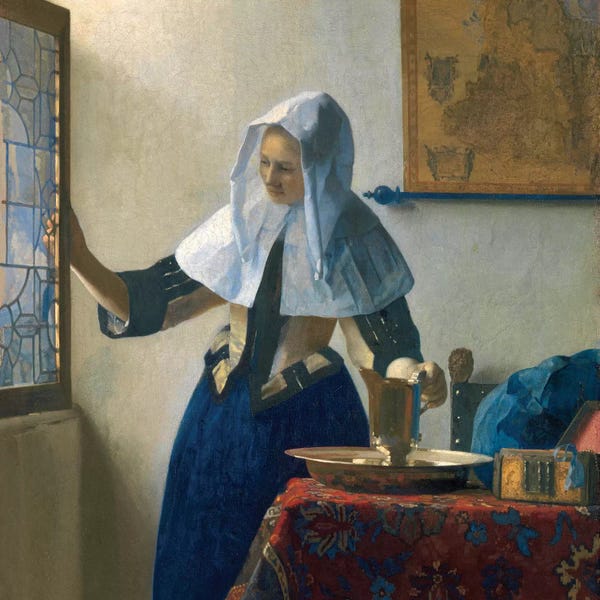 Interiors: Young Woman With A Water Jug, c.1662 by Johannes Vermeer