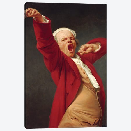 Self-Portait, Yawning, 1783 Canvas Print #BMN7136} by Joseph Ducreux Canvas Print