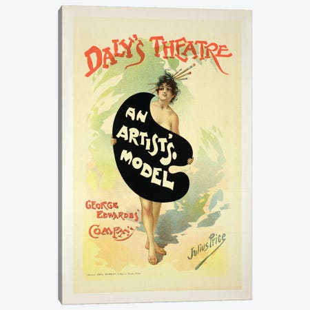 An Artist's Model By The George Edwardes' Company At Daly's Theatre Advertisement Canvas Print #BMN7141} by Julius Mendes Price Canvas Art Print