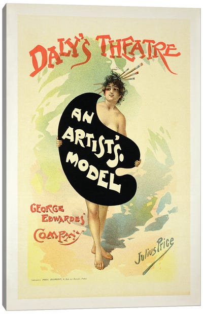 An Artist's Model By The George Edwardes' Company At Daly's Theatre Advertisement Canvas Art Print