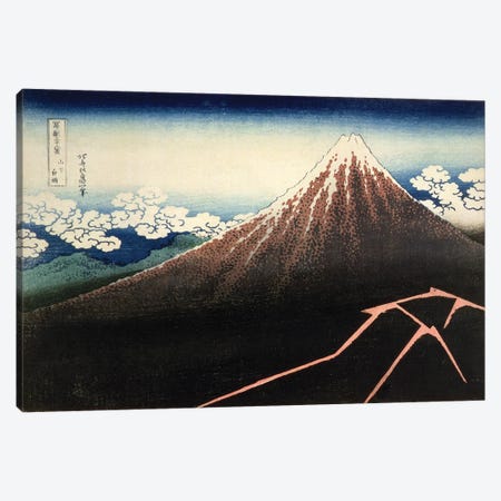 Fuji Above The Lightning (Fitzwilliam Museum, University Of Cambridge) Canvas Print #BMN7147} by Katsushika Hokusai Canvas Wall Art