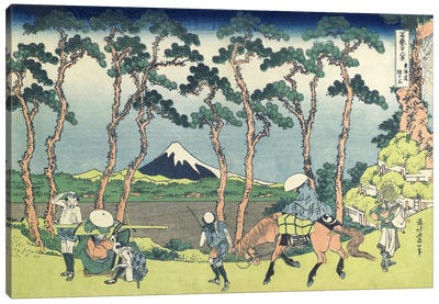 Hodogaya On The Tokaido Road, 1831-34 Canvas Art Print - Katsushika Hokusai
