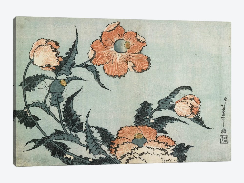 Poppies, c.1832 by Katsushika Hokusai 1-piece Canvas Print