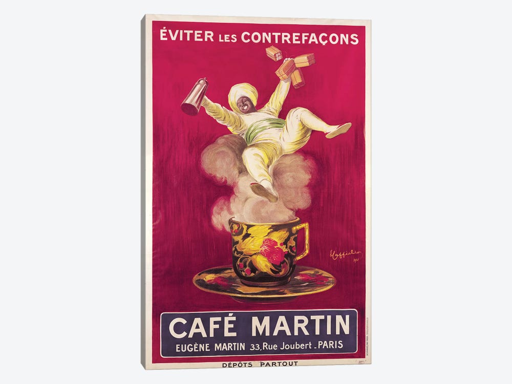 Café Martin Coffee Advertisement, 1921 1-piece Canvas Art