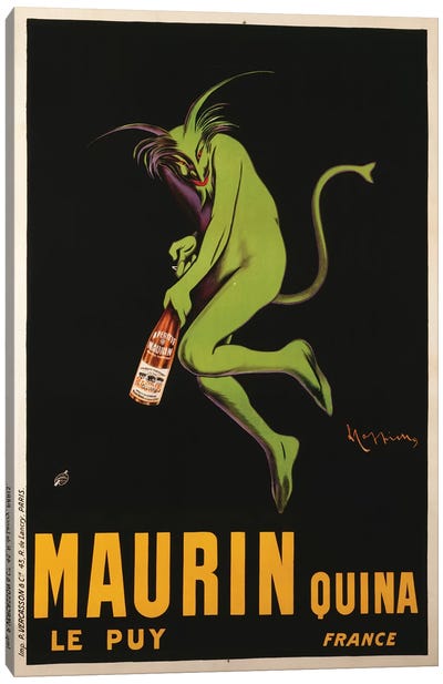 Maurin Quina Advertisement, c.1922 Canvas Art Print - Food & Drink Typography