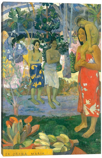 La Orana Maria (Hail Mary), 1891 Canvas Art Print - Paul Gauguin