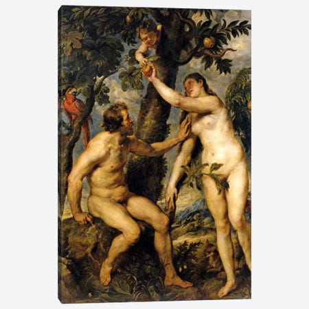 Adam And Eve (The Fall Of Man), 1628-29 Canvas Print #BMN7173} by Peter Paul Rubens Canvas Wall Art