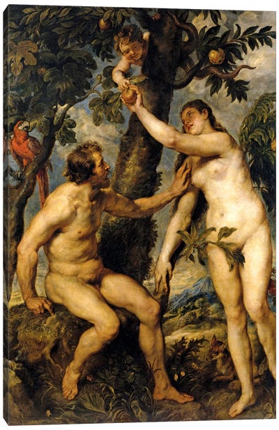 Adam And Eve (The Fall Of Man), 1628-29 Canvas Art Print - Peter Paul Rubens
