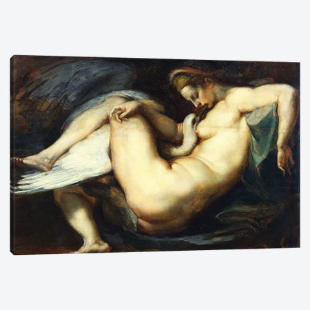 Leda And The Swan Canvas Print #BMN7174} by Peter Paul Rubens Art Print