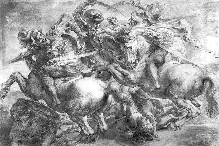 The Battle Of Anghiari (after Leonardo da Vinci) by Peter Paul Rubens wall art