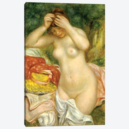 Bather Arranging Her Hair, 1893 Canvas Print #BMN7180} by Pierre Auguste Renoir Canvas Print