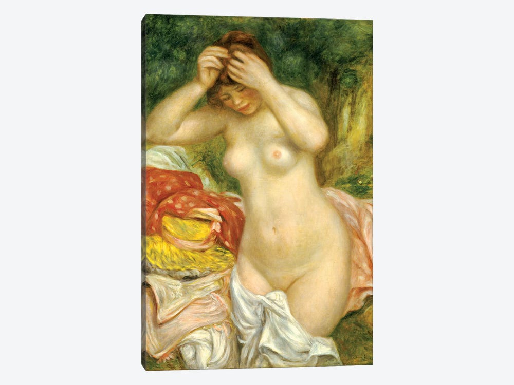 Bather Arranging Her Hair, 1893 by Pierre Auguste Renoir 1-piece Canvas Art