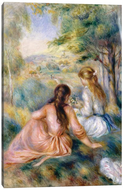 In The Meadow, 1888-92 Canvas Art Print - Pierre Auguste Renoir