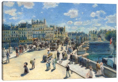 Pont Neuf, Paris, 1872 Canvas Art Print - Coastal Village & Town Art