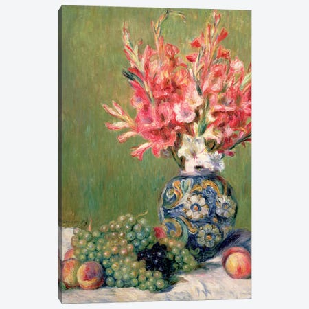 Still Life Of Fruits And Flowers, 1889 Canvas Print #BMN7186} by Pierre Auguste Renoir Canvas Artwork