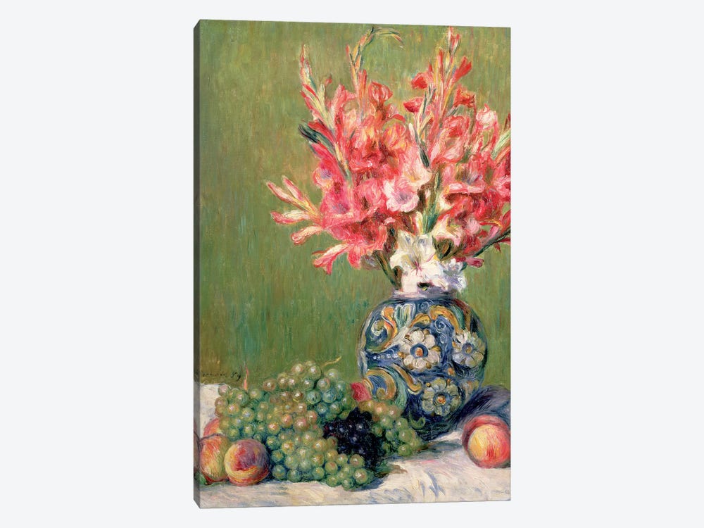 Still Life Of Fruits And Flowers, 1889 by Pierre-Auguste Renoir 1-piece Canvas Wall Art