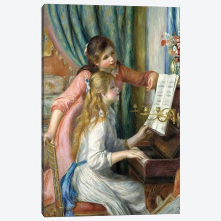 Two Young Girls At The Piano, 1892 Canvas Print #BMN7187} by Pierre-Auguste Renoir Canvas Artwork