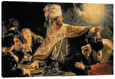 Belshazzar's Feast, c.1636-38 Canvas Art Print - Rembrandt van Rijn