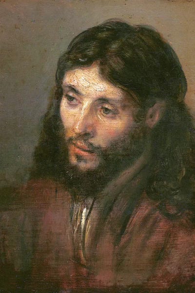 Baroque: Head Of Christ, c.1648 (Gemaldegalerie) by Rembrandt van Rijn