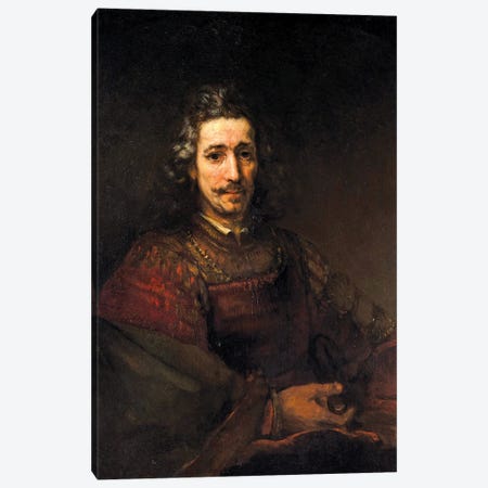 Man With A Magnifying Glass, c.1660 Canvas Print #BMN7196} by Rembrandt van Rijn Canvas Art Print