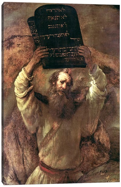 Moses Smashing The Tablets Of The Law, 1659 Canvas Art Print