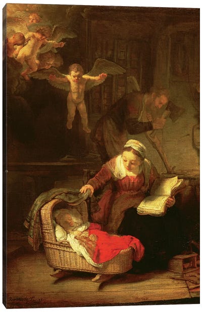 The Holy Family, c.1645 Canvas Art Print - Rembrandt van Rijn
