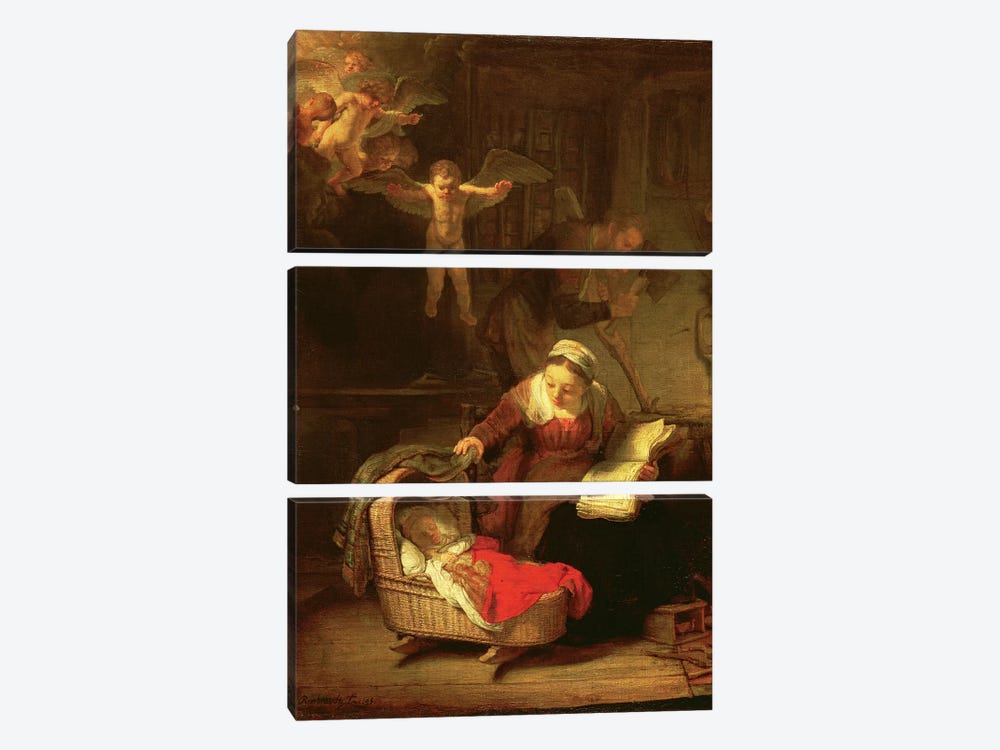 The Holy Family, c.1645 by Rembrandt van Rijn 3-piece Canvas Print