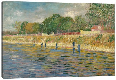 Bank Of The Seine, 1887 Canvas Art Print - Traditional Living Room Art