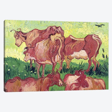 Cows, 1890 Canvas Print #BMN7206} by Vincent van Gogh Art Print