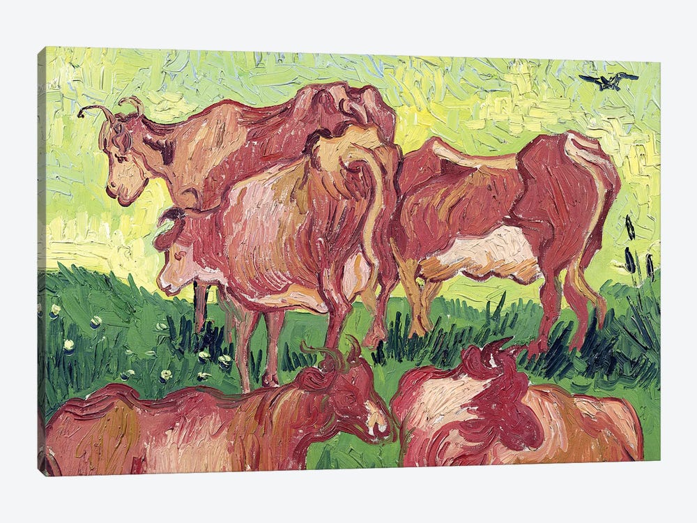 Cows, 1890 by Vincent van Gogh 1-piece Canvas Art
